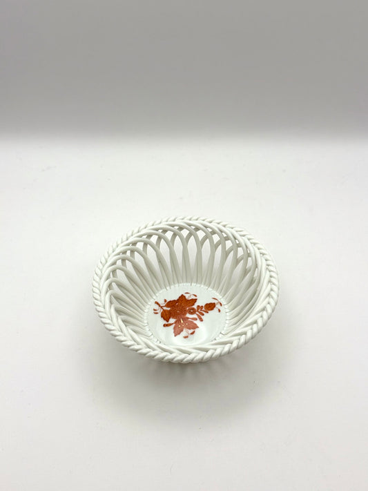 Open Weave Bowl 5” Chinese Bouquet Rust
