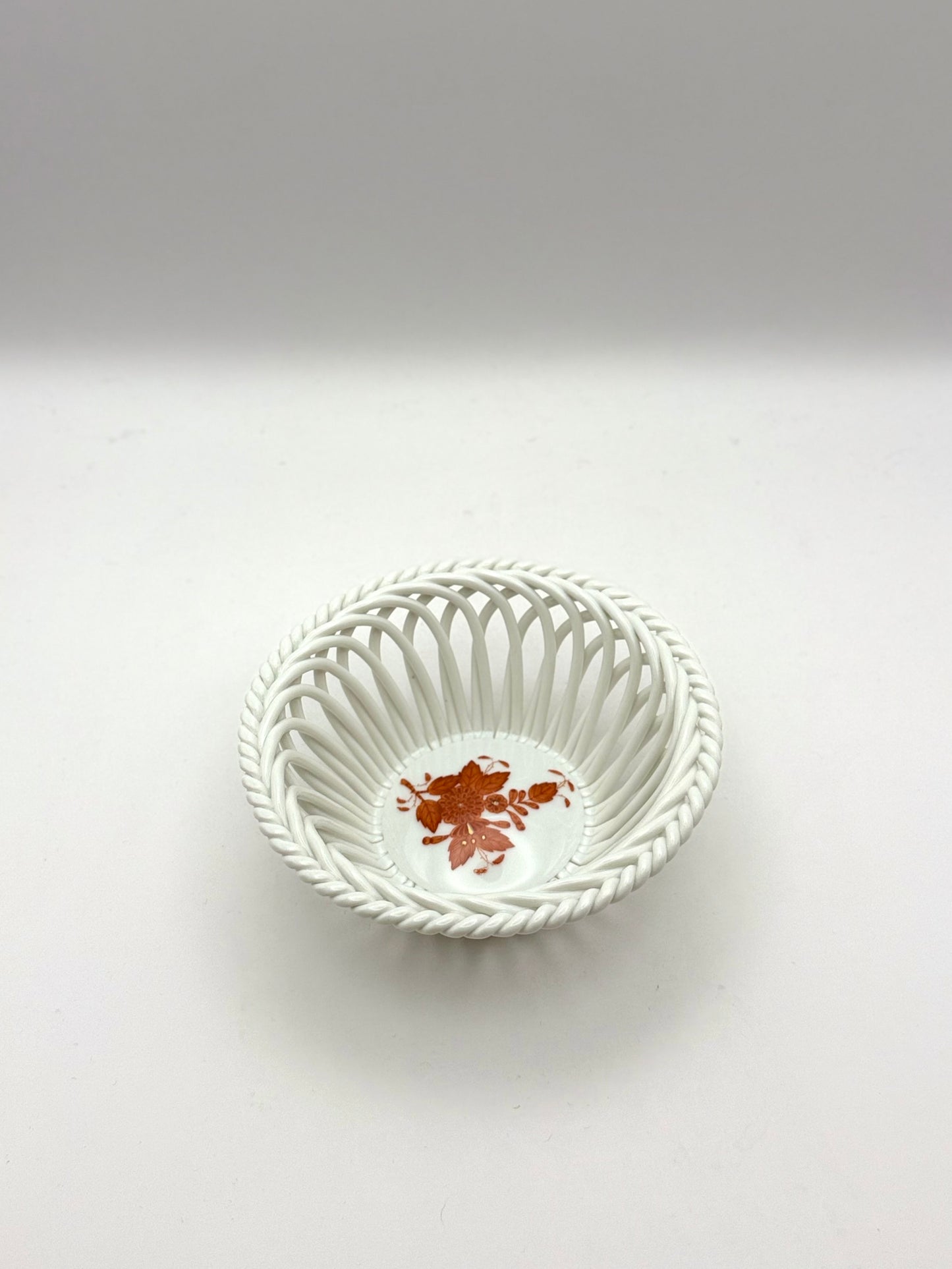 Open Weave Bowl 5” Chinese Bouquet Rust