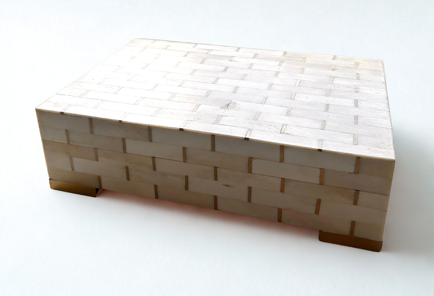 Bone / Brass Inlay Box - 16" x 10"