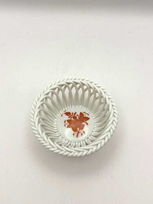 3.5" Open Weave Bowl Chinese Bouquet Rust