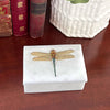 Dragonfly White Soapstone Decorative Box