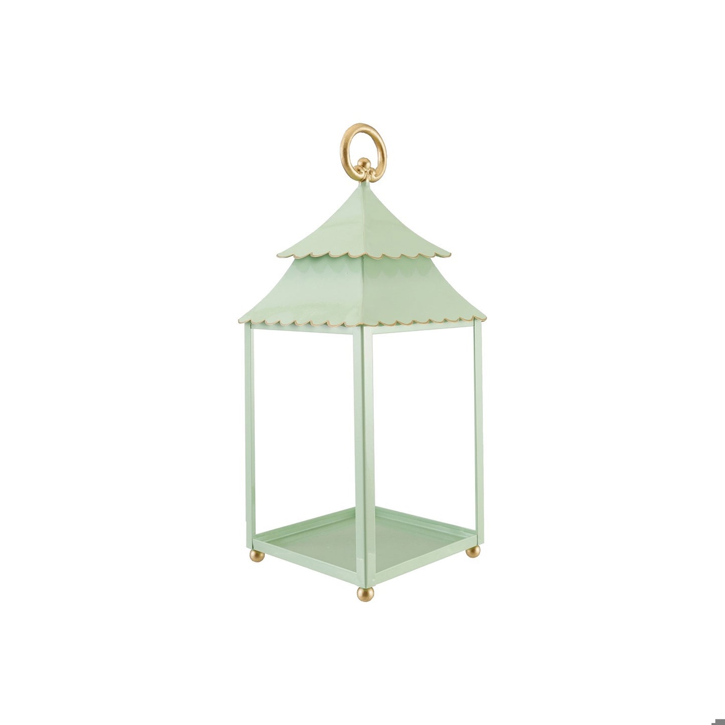 Metal Scalloped Lantern, Mint