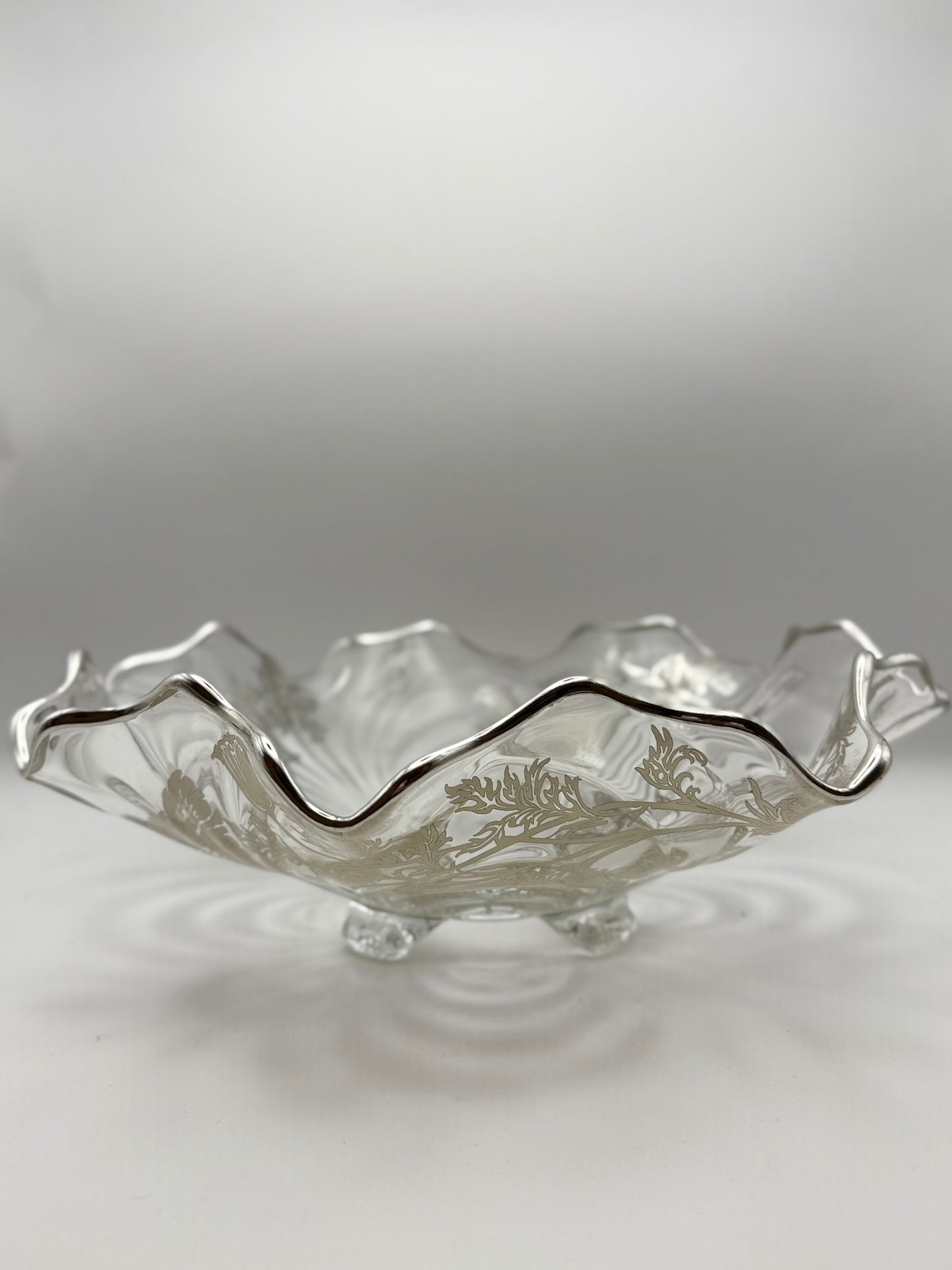 Sterling Overlay 11” Footed Bowl