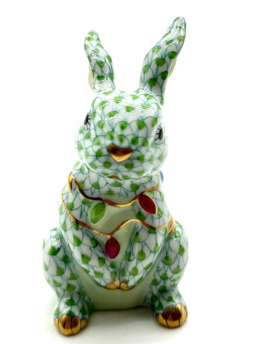 Bunny w/ Christmas lights lime