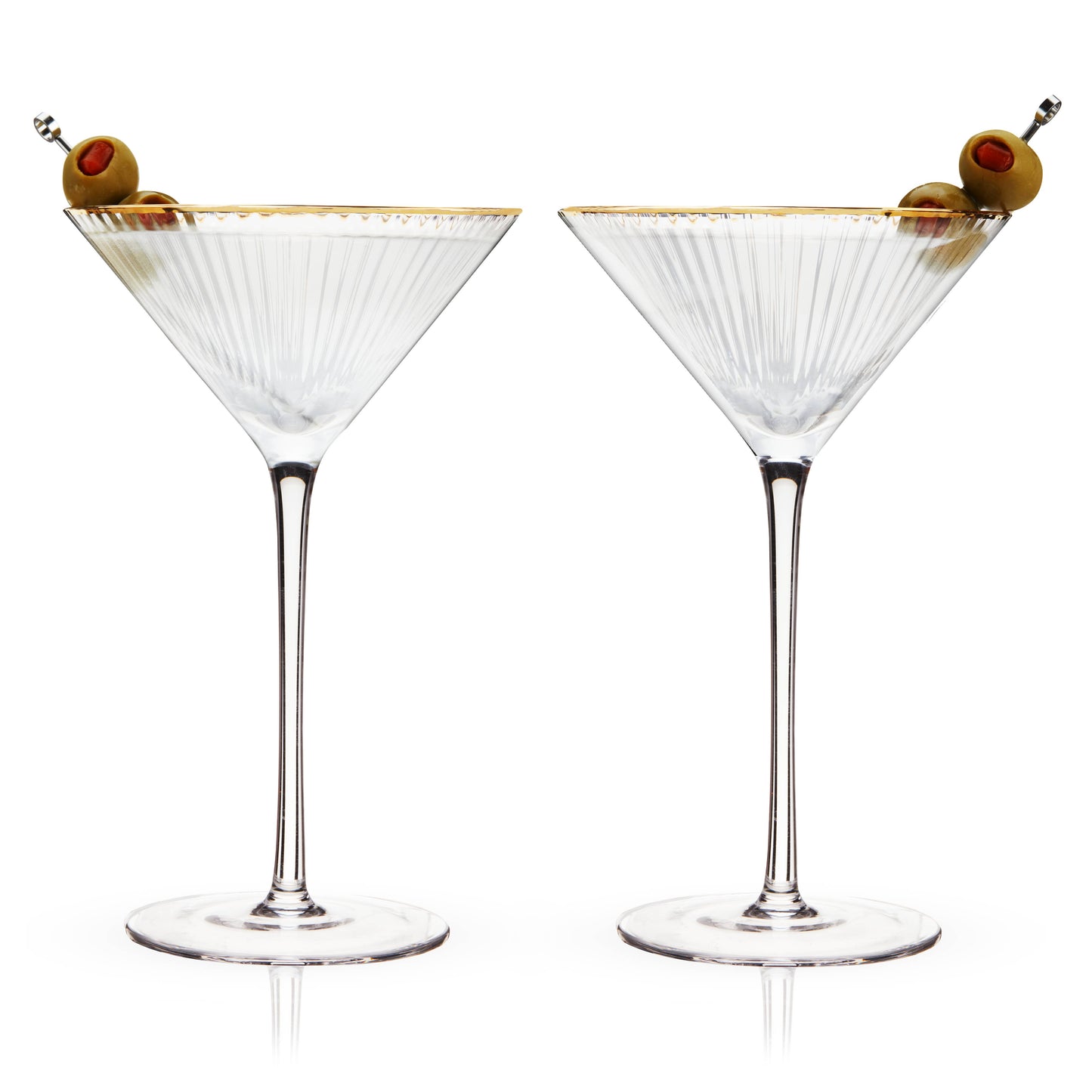 Deco Meridian Gold-Rimmed Glasses, Set of 2