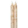 12" Decorative Taper 2pk: Cream w/ Gold