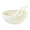 Lucente Resin Matte White Salad Serving Utensils Set