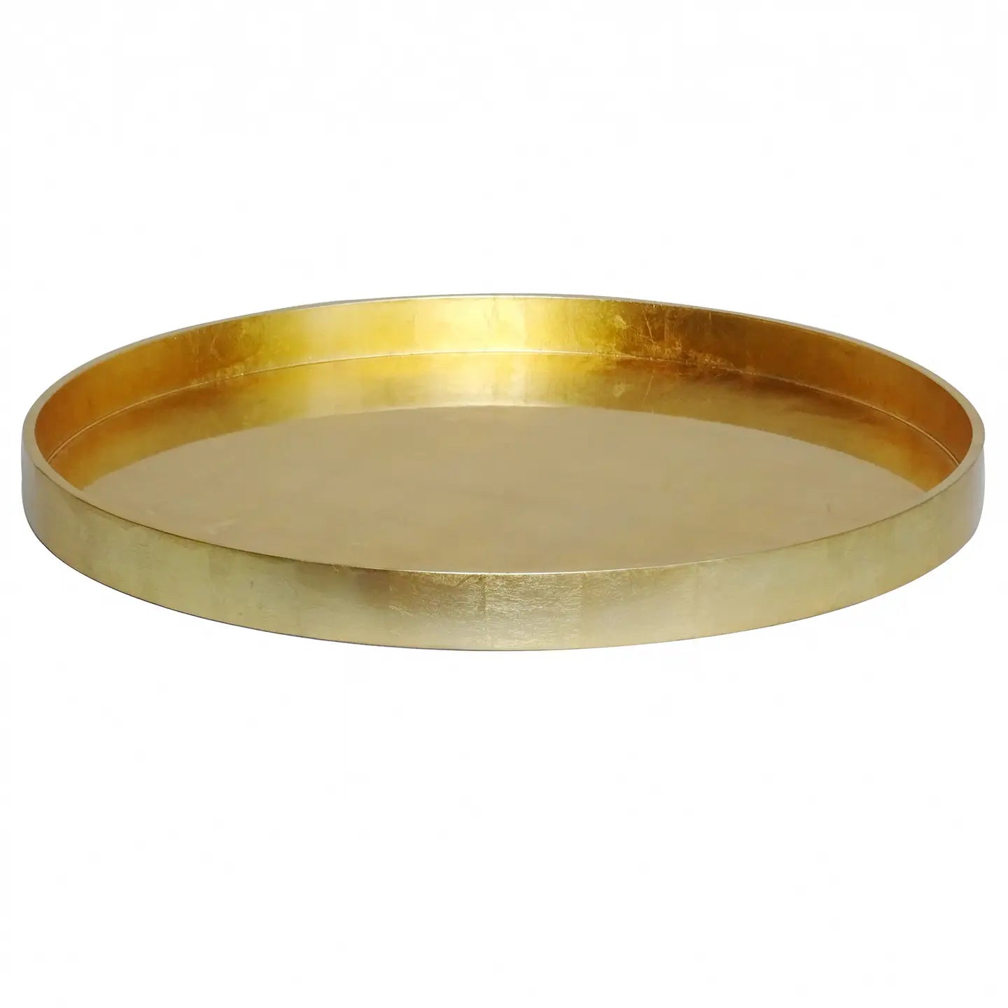 Large Gold Leaf Round Tray