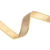 Latte/Gold | 1" Reversible Velvet Wired Ribbon | 10 Yard Roll