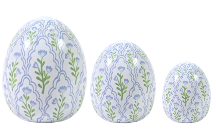 White & Lavender Tulip Trellis Egg: 8"