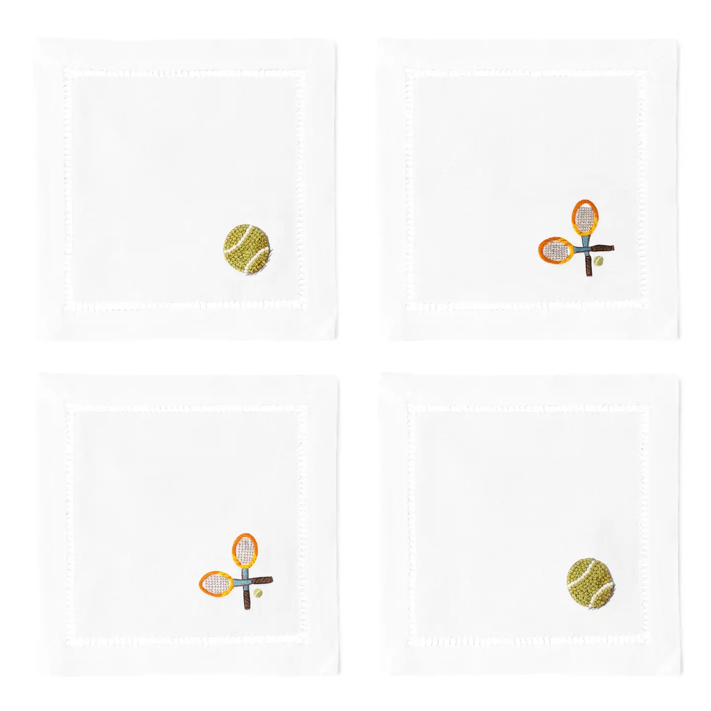 Tennis Cocktail Napkin, Set of 4