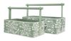 Soft Green Chinoiserie Garden Caddy: Medium