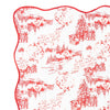 Santa Toile Scalloped Dinner Napkin, S/4