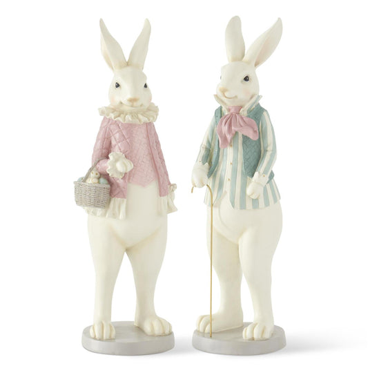 20.5" Pastel Pink & Green Easter Bunny