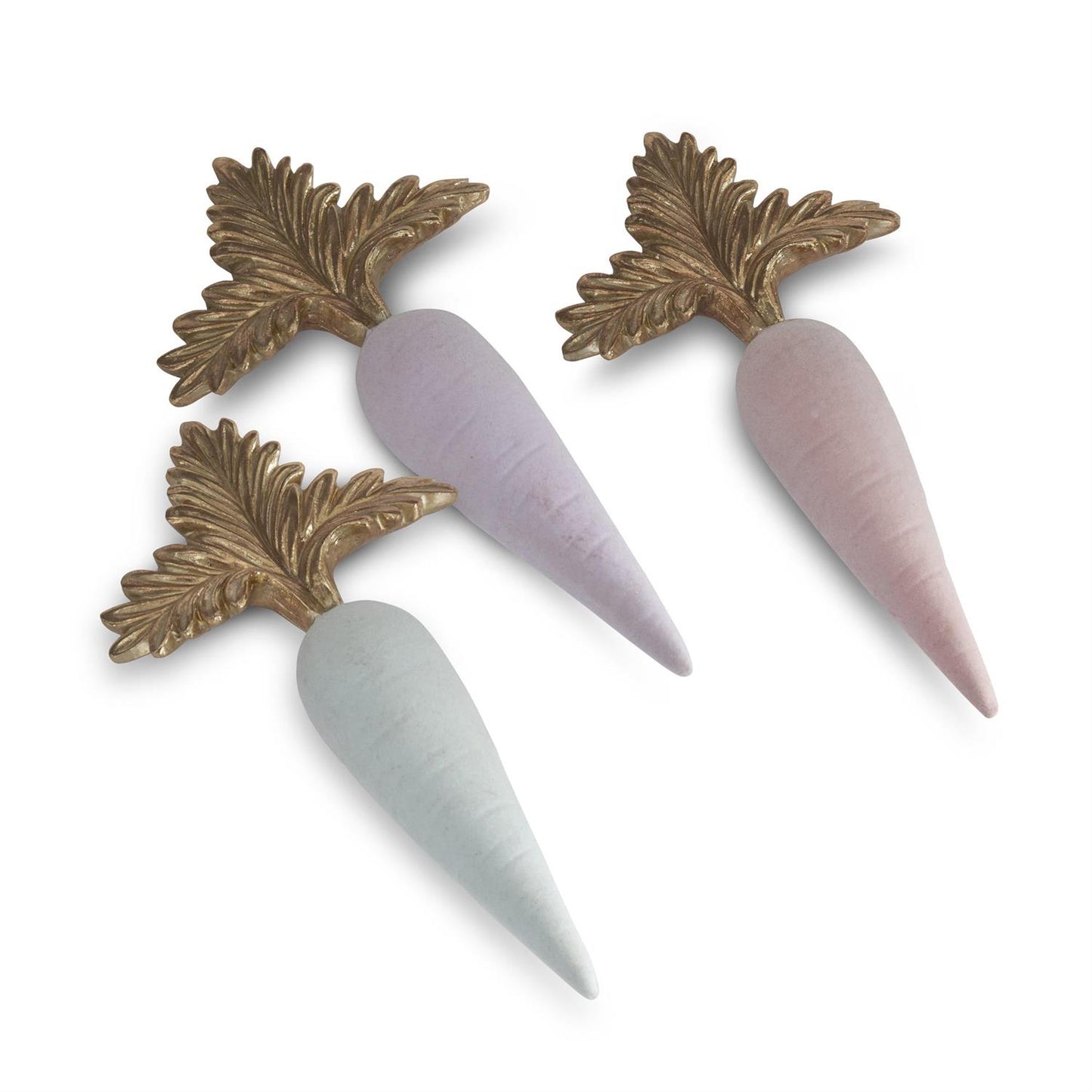 7" Pastel Flocked Carrots w/ Gold Top