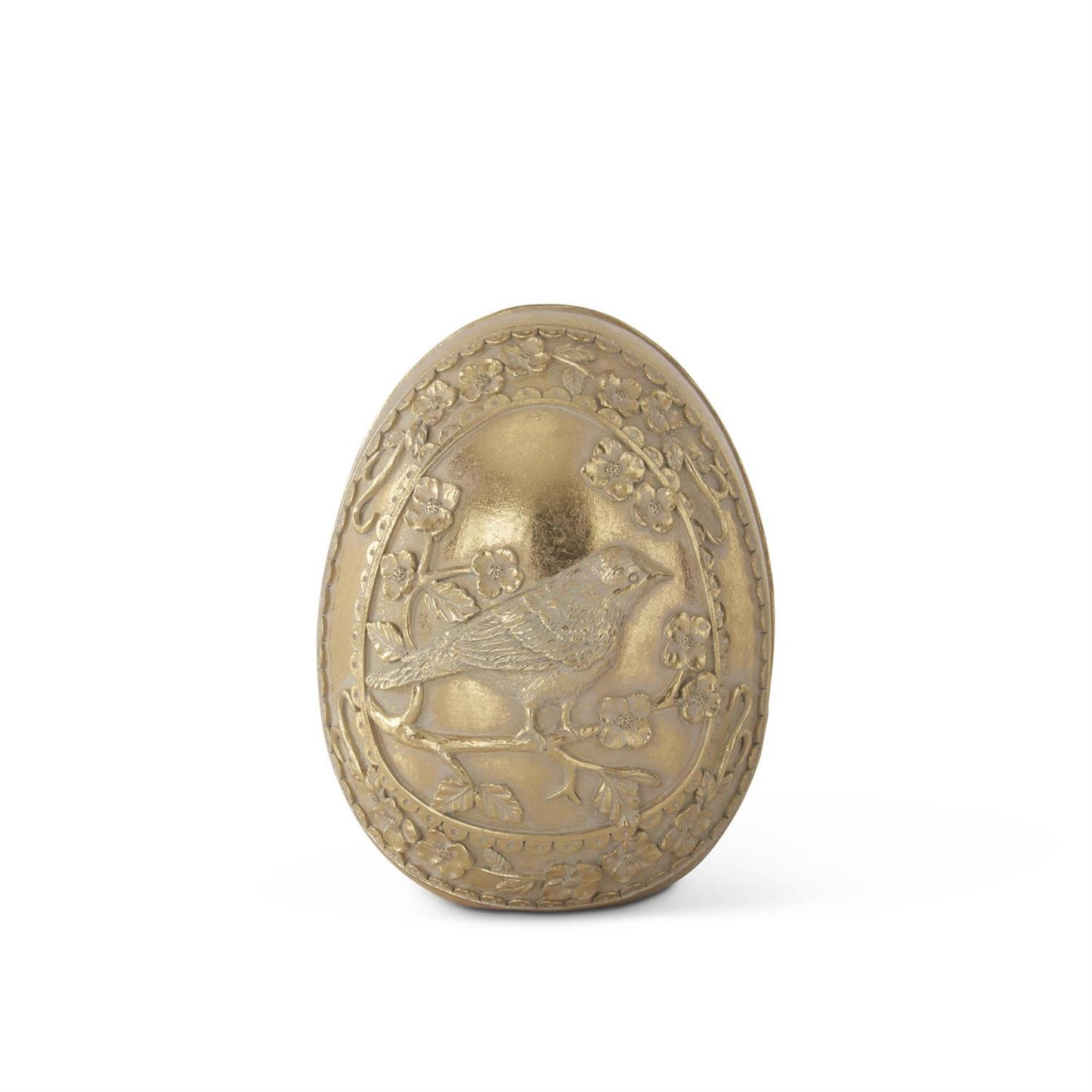 6.25" Gold Bird Embossed Egg