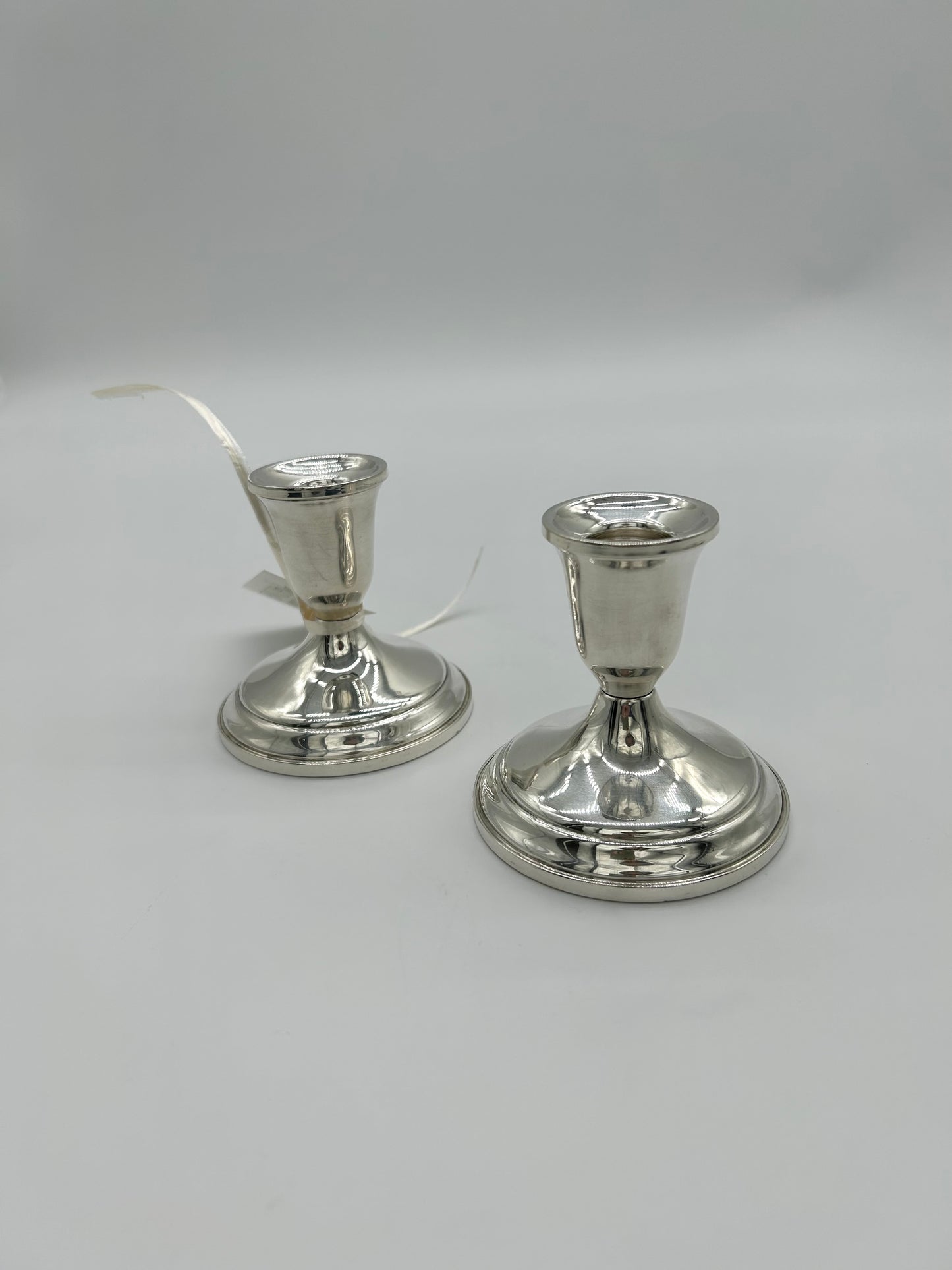 Pair Sterling Candlesticks 3”