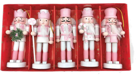5" Pink & White Nutcracker Ornament