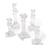 Clear Glass Taper Candlestick Candleholders