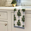 WH Hostess Tea Towel Blue Bows Christmas Trees