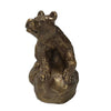 3" Antiqued Brass Bear on Rock