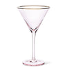 Pink Martini Glass Gold Rim, Set of 4