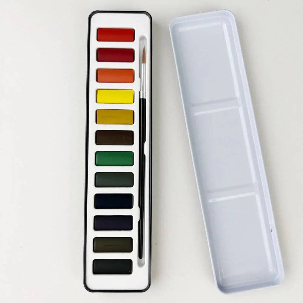 Watercolor Paint Set: 12 Colors