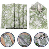 Olive Green Hand Block Printed Napkins: Set of 6