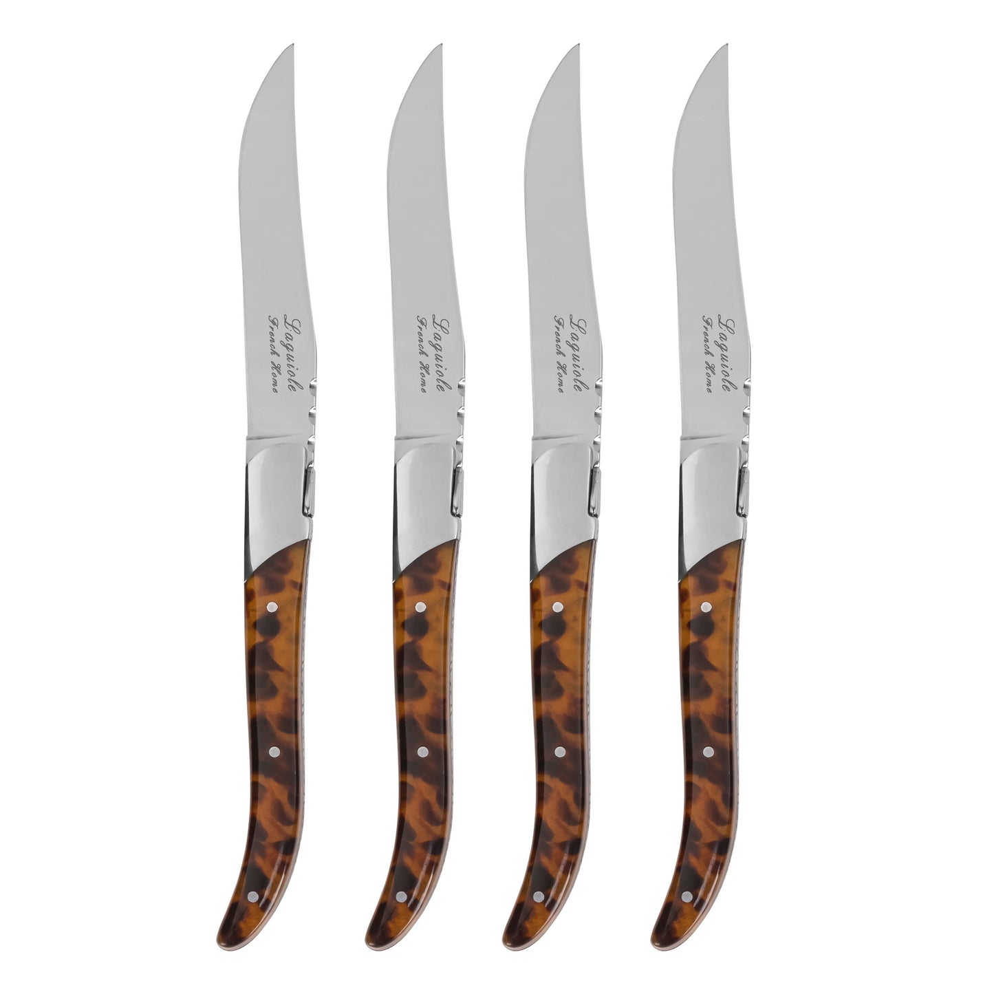 Tortoise Shell 4-Piece Laguiole Steak Knife Set