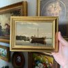 Vintage Style Man fishing Boat Print