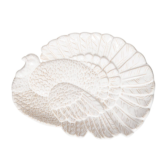 White Turkey Thanksgiving Serving Platter