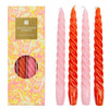 Orange & Pink Spiral Candles S/4