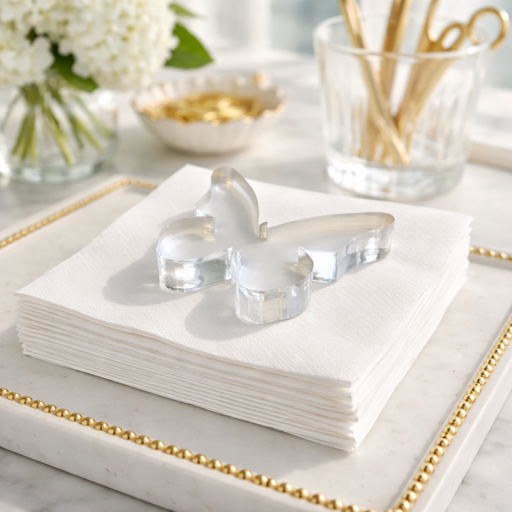 Acrylic Cocktail Napkin Weight, Butterfly