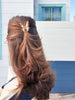 Hand-painted Mini Boho Monarch Claw Hair Clip -Brown