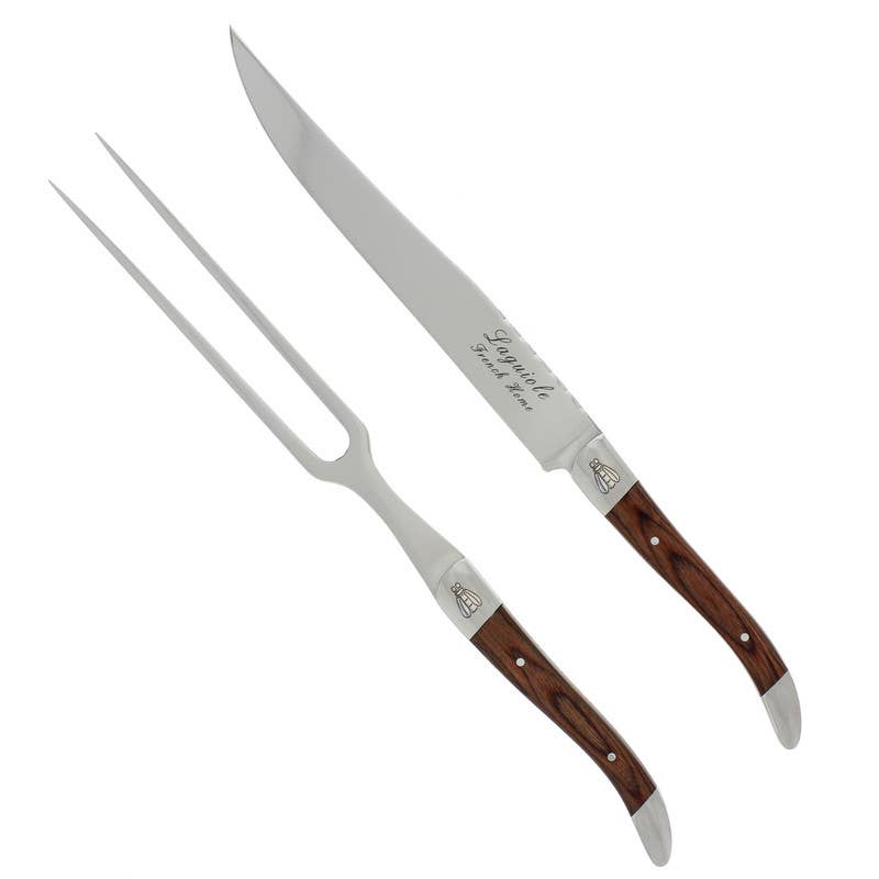 Laguiole-Pakkawood Carving Knife/Fork Set