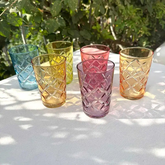 Moroccan Tea Glasses "Zig Zag" Design, S/6