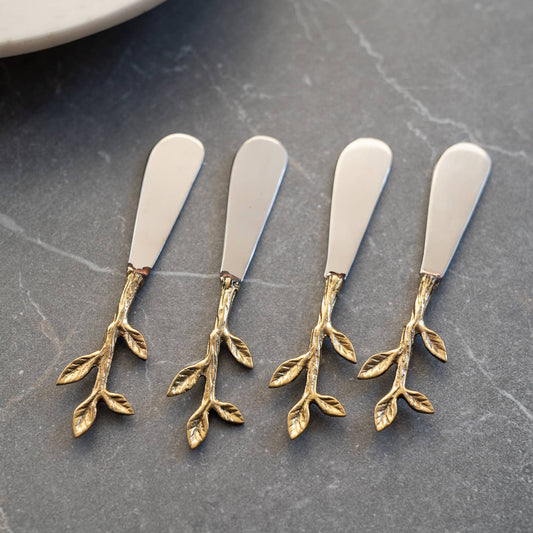 S.S. & Gold Leaf Bud Handle Spreader