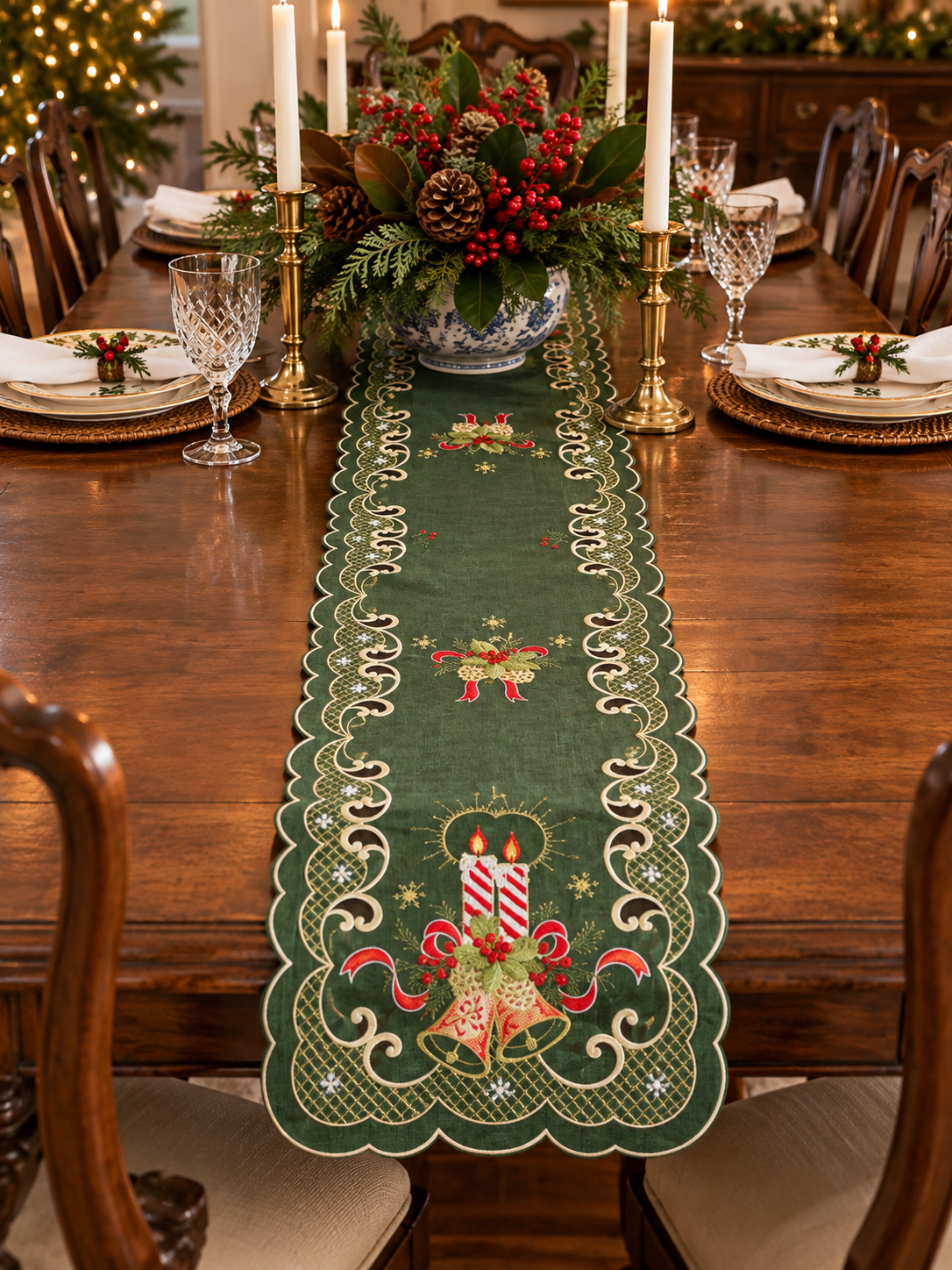 Green Candles Runner 16x72