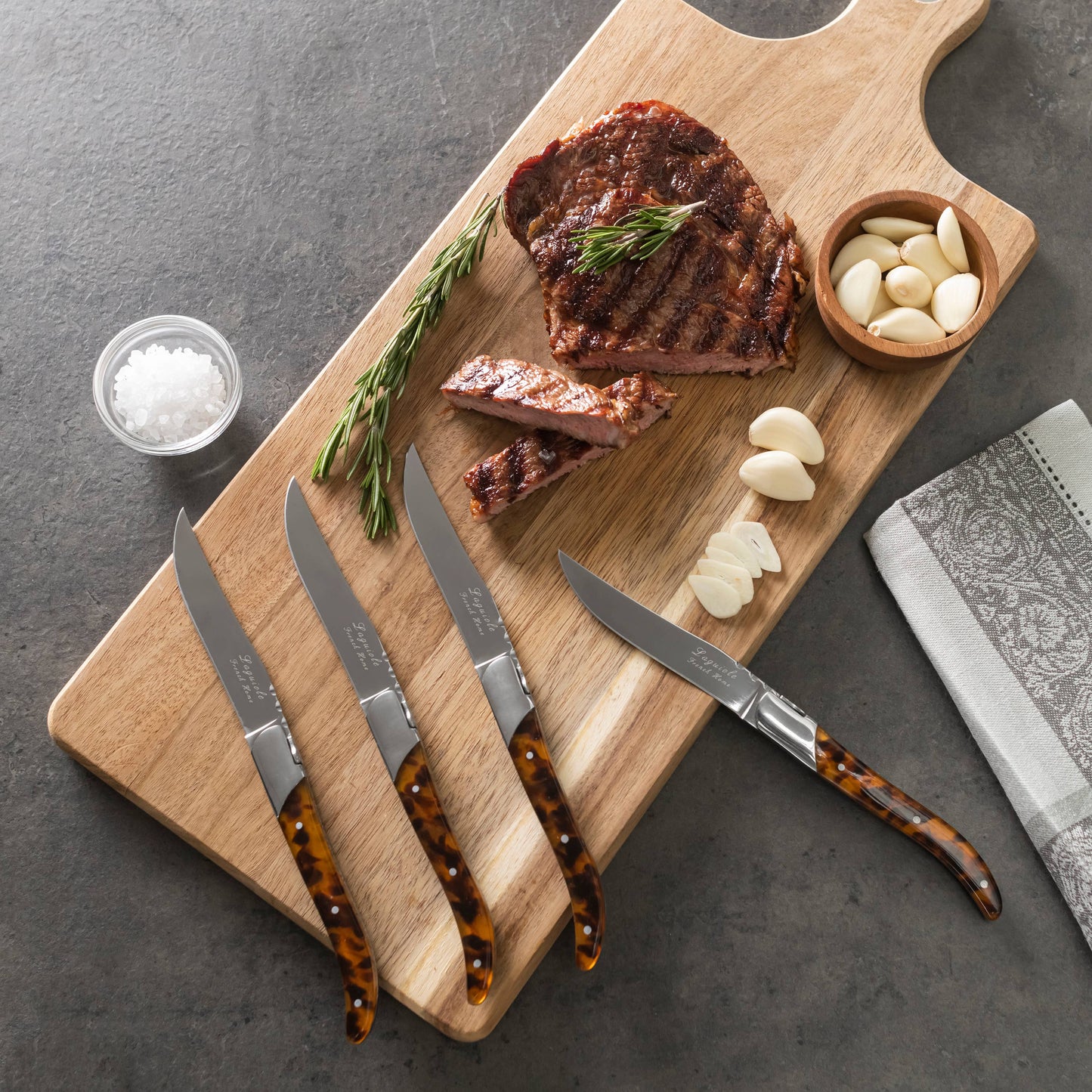 Tortoise Shell 4-Piece Laguiole Steak Knife Set