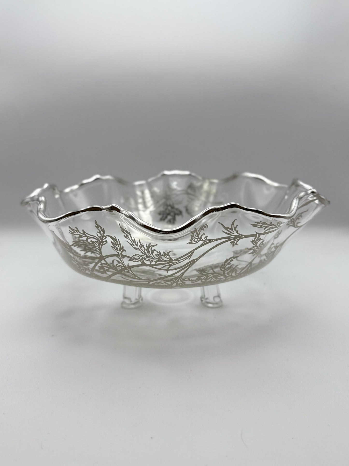 Sterling Overlay 9” Footed Bowl