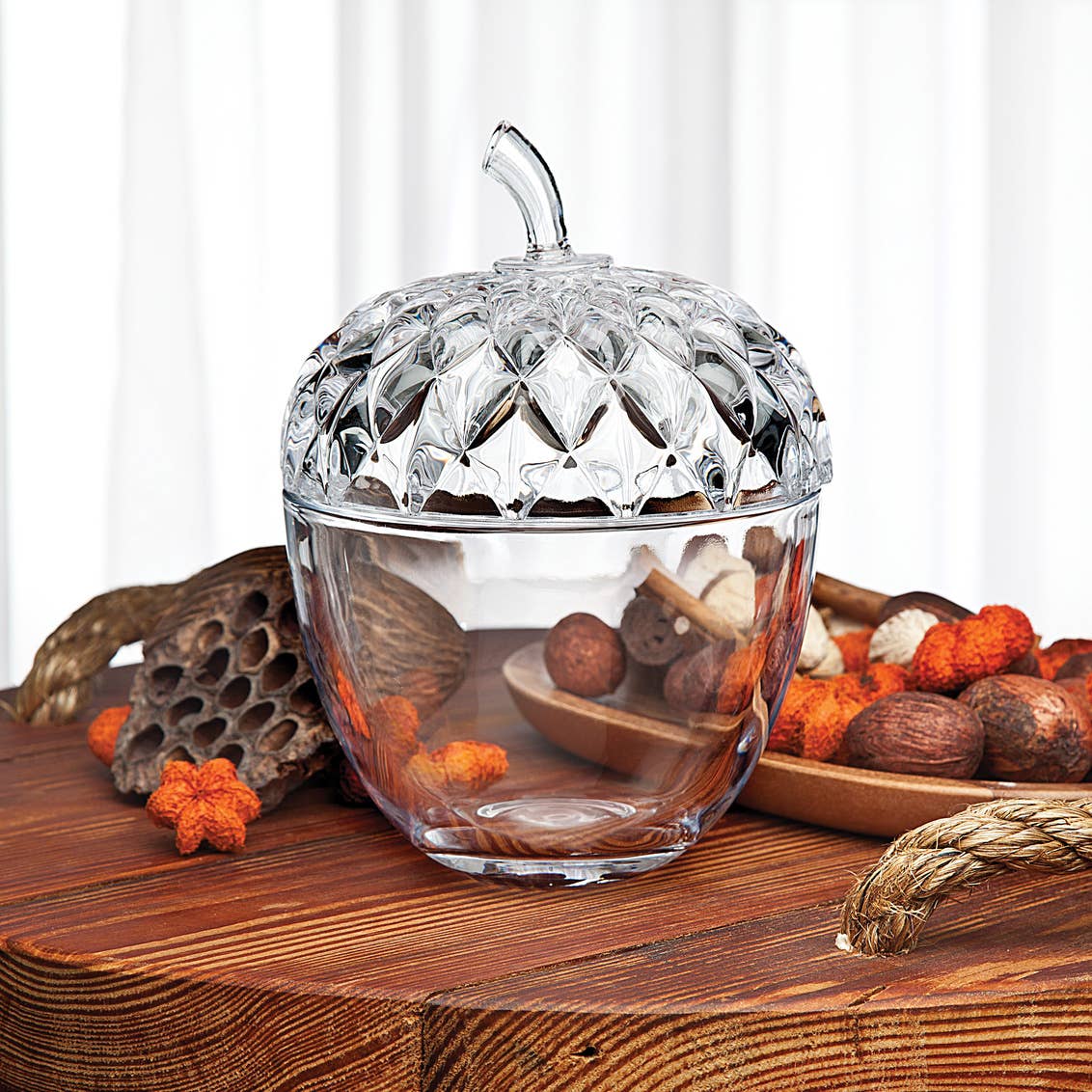 Harvest Acorn Covered Box / Jar