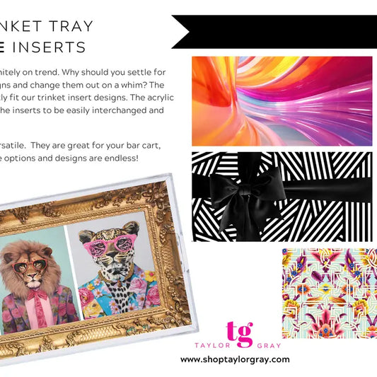 Acrylic Trinket Tray INSERT "Funky Finds"