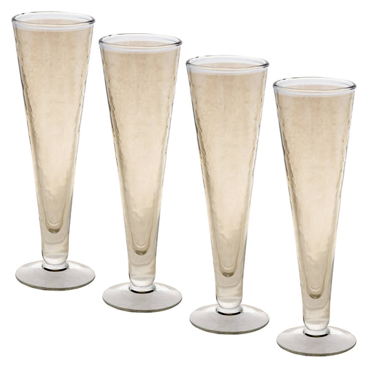 Catalina Footed Champagne Flute Clear: Amber