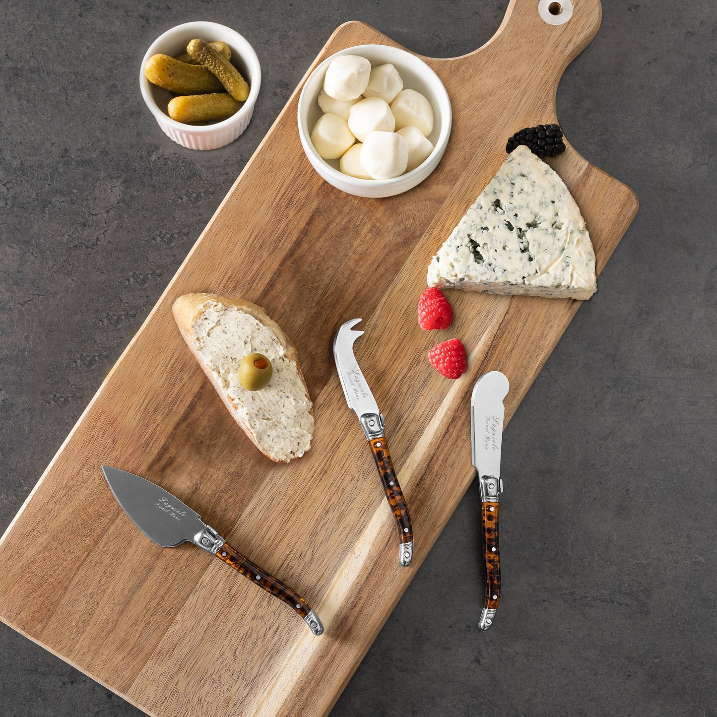 Laguiole 3-Pc Tortoise Shell Cheese Knife Set