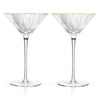 Deco Meridian Gold-Rimmed Glasses, Set of 2