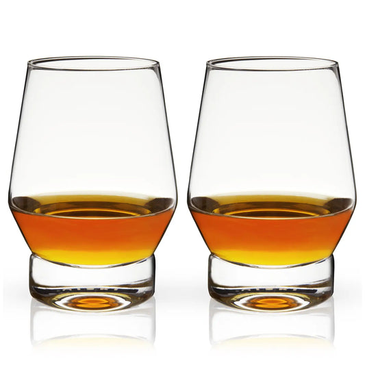 Heavy Base Crystal Whiskey Glasses, Set of 2