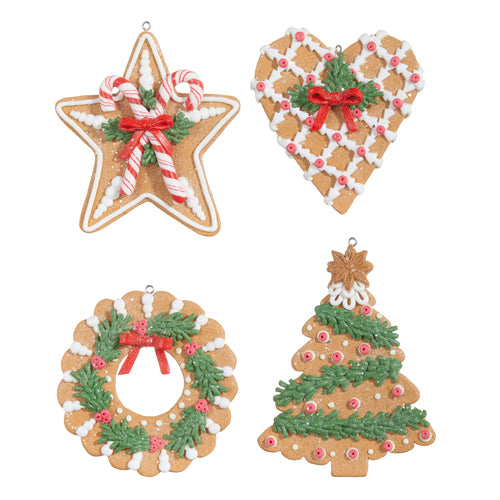 Holiday Gingerbread Ornaments - 4 Styles