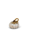 Cream & Gold Swirl Handblown Glass Pumpkin