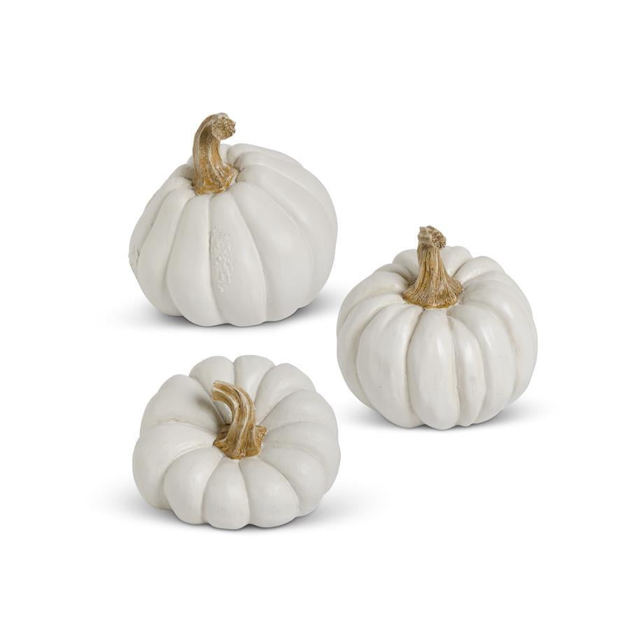 Asst. White Resin Pumpkins
