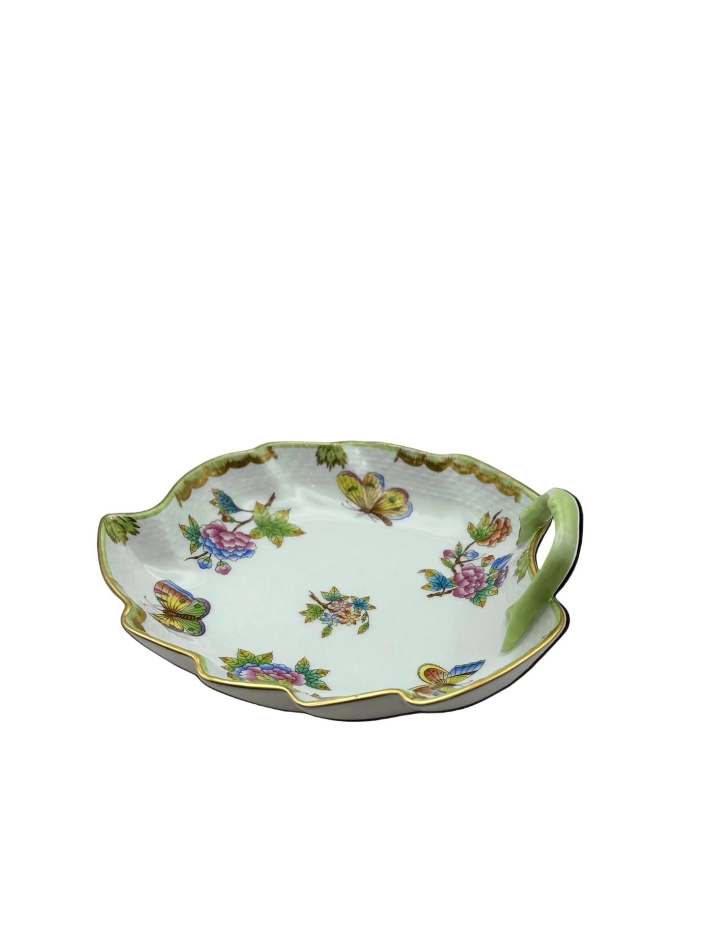 Medium Leaf Dish w Handle Queen Victoria